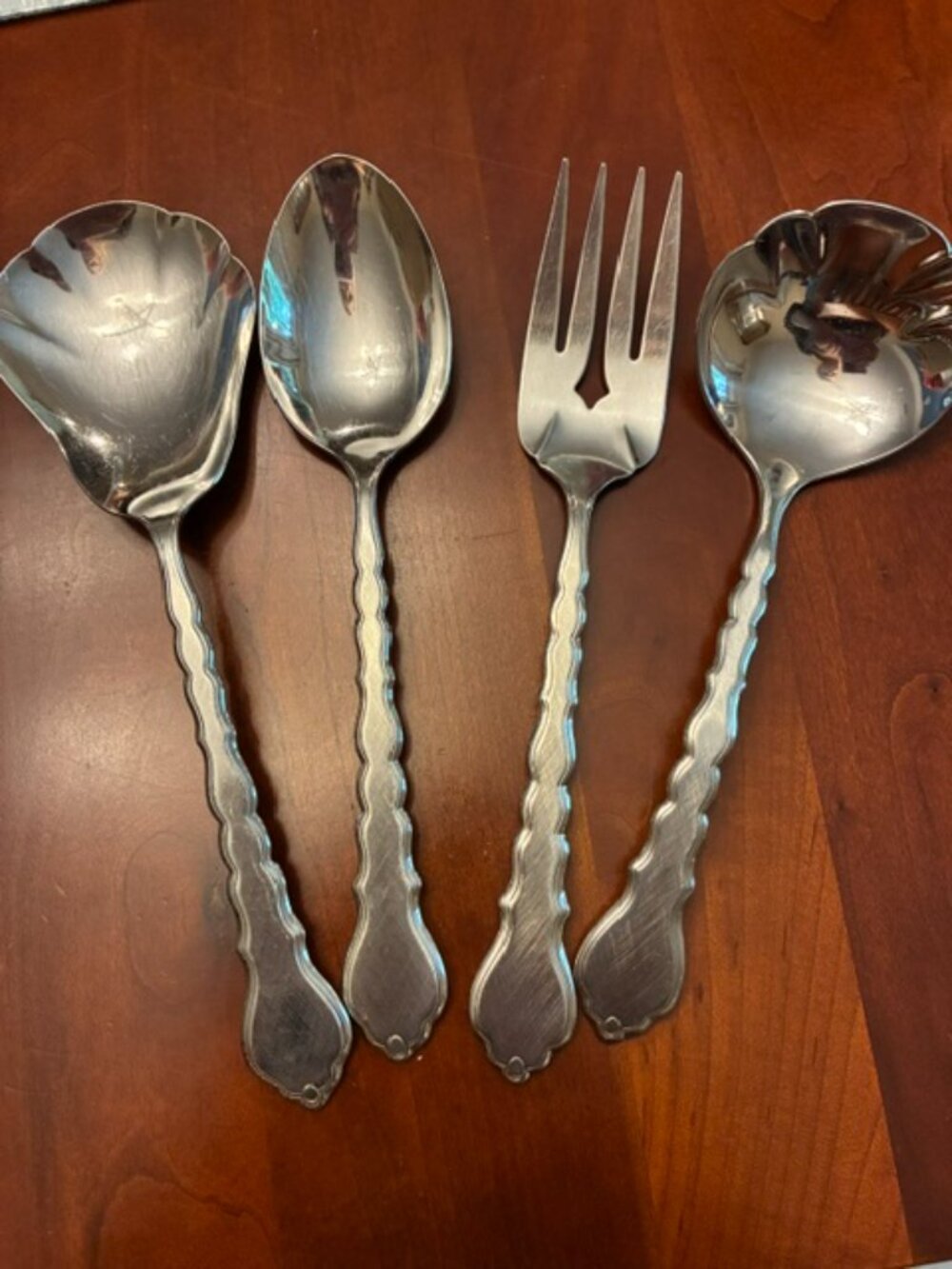 4 Pieces Lot of Oneida Cello Community Stainless Flatware Serving Pieces Vtg
